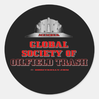Global Society of Oil Field Trash, Sticker, Olie, Ronde Sticker