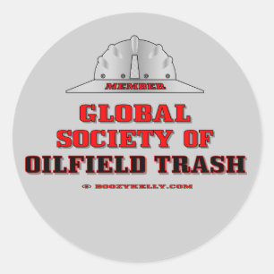Global Society of Oil Field Trash, Sticker, Olie,  Ronde Sticker