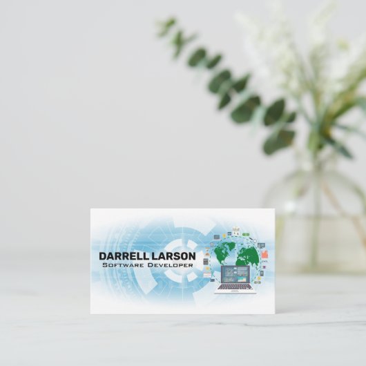 Global Tech | Computer | Ingenieur Visitekaartje (Staand voorkant)