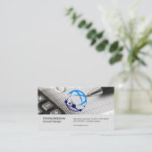 Global Tech Logo | Finance Reports Visitekaartje (Staand voorkant)