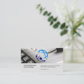 Global Tech Logo | Financieringsrapporten Visitekaartje (Staand voorkant)