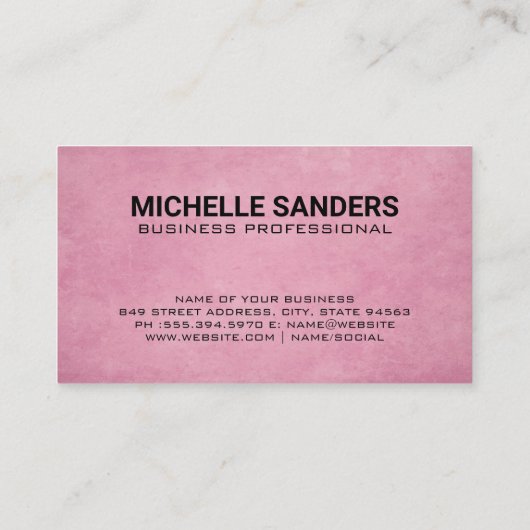 Global Tech Logo | Roze textuur Achtergrond Visitekaartje (Achterkant)