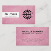 Global Tech Logo | Roze textuur Achtergrond Visitekaartje (Voorkant / Achterkant)