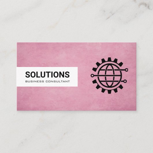 Global Tech Logo | Roze textuur Achtergrond Visitekaartje (Voorkant)