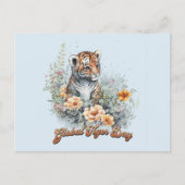 Global Tiger Day, waterverf welp Briefkaart (Voorkant)