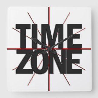 Global TImezone Wall Clock Vierkante Klok