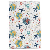 Global Travel Aviation Pattern (1) Medium Cadeauzakje (Voorkant)