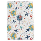 Global Travel Aviation Pattern (1) Medium Cadeauzakje (Achterkant)