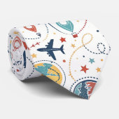 Global Travel Aviation Pattern (1) Stropdas (Opgerold)