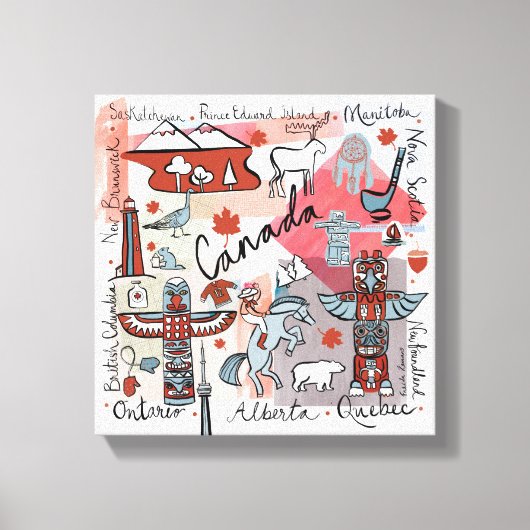 Global Travel - Canada Canvas Afdruk (Voorkant)