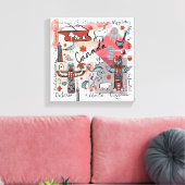 Global Travel - Canada Canvas Afdruk (Insitu (Woonkamer))