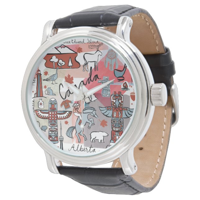 Global Travel - Canada Horloge (Gekanteld)