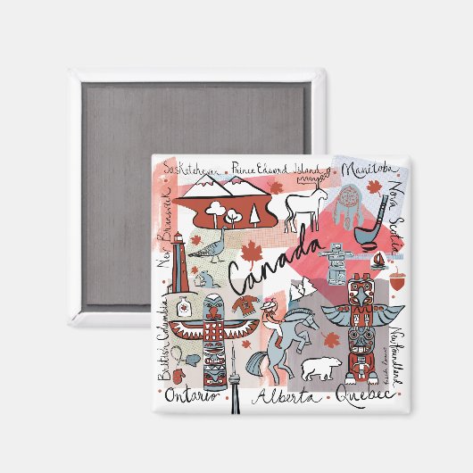 Global Travel - Canada Magneet (Voorkant / Achterkant)