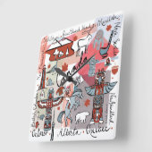 Global Travel - Canada Vierkante Klok (Hoek)