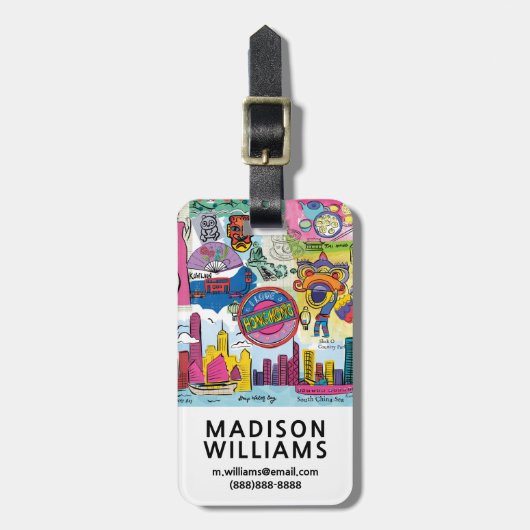 Global Travel - Hongkong Bagagelabel (Voorkant verticaal)