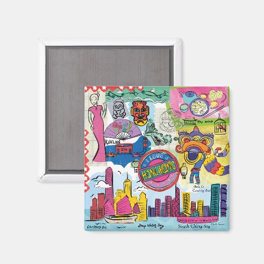 Global Travel - Hongkong Magneet (Voorkant / Achterkant)