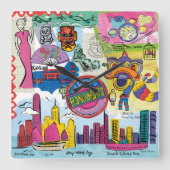 Global Travel - Hongkong Vierkante Klok (Voorkant)