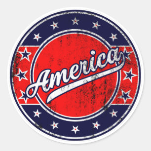 Global Traveler - Amerika Verenigde Staten Hocke Ronde Sticker