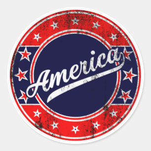 Global Traveler - Amerika Verenigde Staten Ronde Sticker
