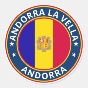 Global Traveler - Andorra La Vella, Andorra Sticke Ronde Sticker