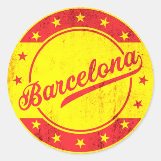 Global Traveler - Barcelona, Spanje Ronde Sticker (Voorkant)