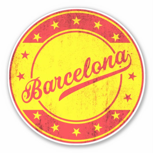 Global Traveler - Barcelona, Spanje Sticker (Voorkant)