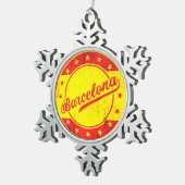 Global Traveler - Barcelona, Spanje Tin Sneeuwvlok Ornament (Rechts)