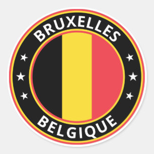 Global Traveler - Bruxelles, België   België Ronde Sticker
