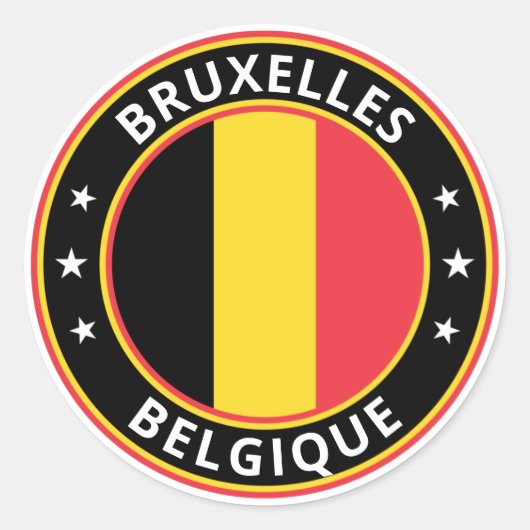 Global Traveler - Bruxelles, België | België Ronde Sticker (Voorkant)