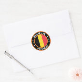 Global Traveler - Bruxelles, België | België Ronde Sticker (Envelop)