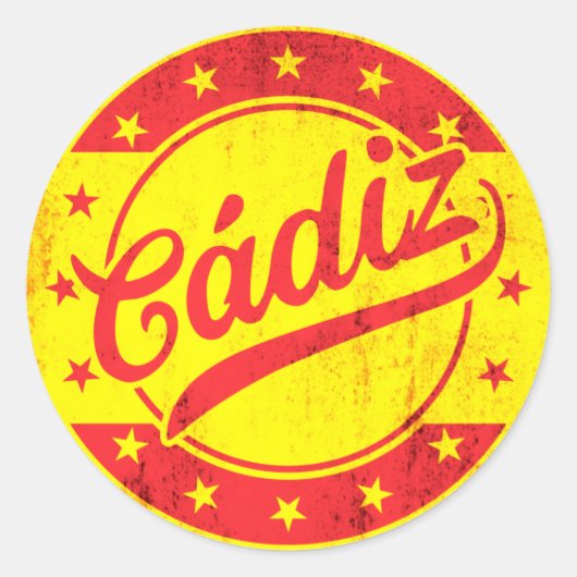 Global Traveler - Cadiz, Spanje Ronde Sticker (Voorkant)