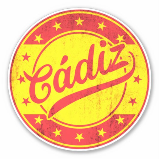Global Traveler - Cadiz, Spanje Sticker (Voorkant)