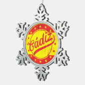 Global Traveler - Cadiz, Spanje Tin Sneeuwvlok Ornament (Rechts)
