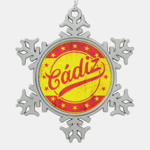 Global Traveler - Cadiz, Spanje Tin Sneeuwvlok Ornament