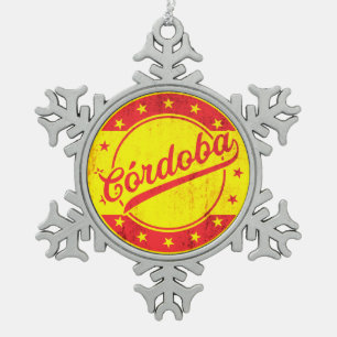 Global Traveler - Cordoba, Spanje Tin Sneeuwvlok Ornament