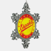 Global Traveler - España | Spanje Sticker Tin Sneeuwvlok Ornament (Links)