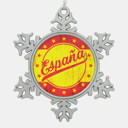 Global Traveler - España | Spanje Sticker Tin Sneeuwvlok Ornament (Voorkant)
