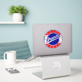 Global Traveler - Frankrijk Sticker (Laptop op bureau)