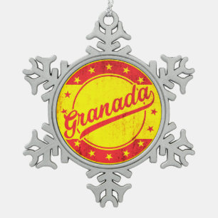 Global Traveler - Granada, Spanje Tin Sneeuwvlok Ornament