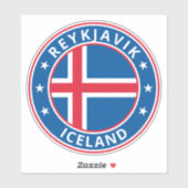 Global Traveler - IJsland, Reykjavik (Edit) Sticker (Vel)