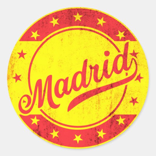 Global Traveler - Madrid, Spanje Ronde Sticker (Voorkant)
