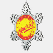 Global Traveler - Madrid, Spanje Tin Sneeuwvlok Ornament (Rechts)