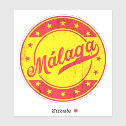 Global Traveler - Malaga, Spanje Sticker (Vel)