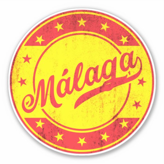 Global Traveler - Malaga, Spanje Sticker (Voorkant)