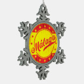 Global Traveler - Malaga, Spanje Tin Sneeuwvlok Ornament (Links)