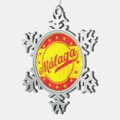 Global Traveler - Malaga, Spanje Tin Sneeuwvlok Ornament (Rechts)