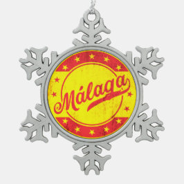 Global Traveler - Malaga, Spanje Tin Sneeuwvlok Ornament