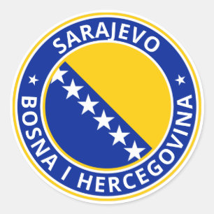 Global Traveler - Sarajevo, Bosna i Hercegovina Ronde Sticker