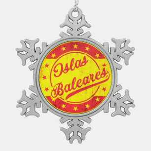 Global Traveler - Spanje - Islas Baleares Tin Sneeuwvlok Ornament