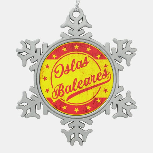 Global Traveler - Spanje - Islas Baleares Tin Sneeuwvlok Ornament (Voorkant)